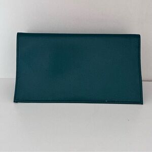 GREEN CHECKBOOK COVER / notes/ receipt wallet